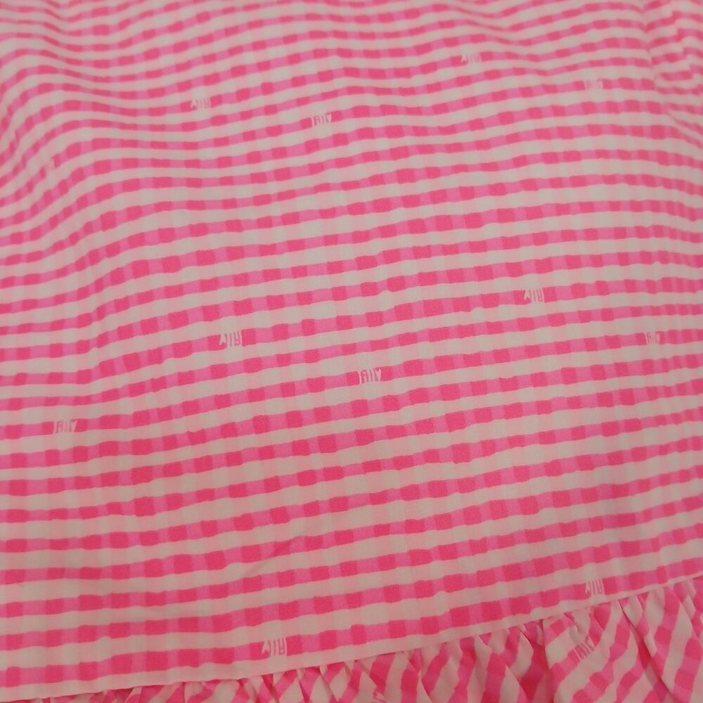 Lilly Pulitzer Lowe Dress 8 Fiesta Pink Gingham Peplum NWT Preppy Coastal Resort - Picture 3 of 14